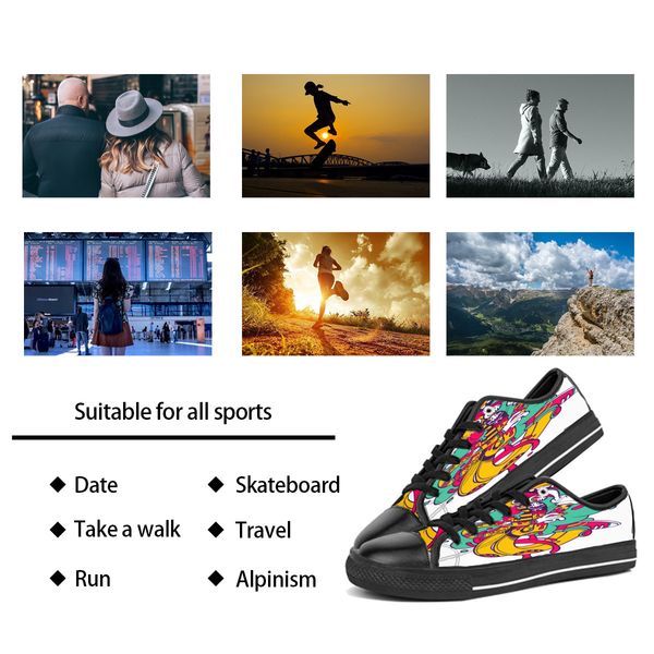 custom shoes classic canvas low cut skateboard casual triple black accept customization uv printing low mens womens sports sneakers breathab
custom shoes classic canvas low cut skateboard casual triple black accept customization uv printing low mens womens sports sneakers breathab
