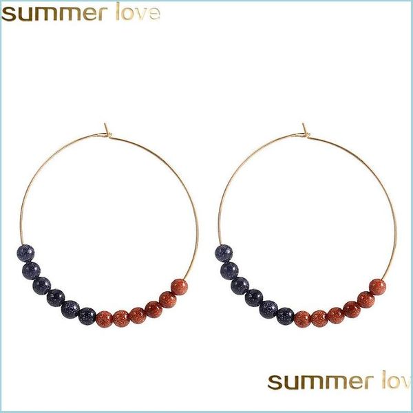hoop huggie bohemian round circle beads earrings fashion handmade natural stone wrapped gold color big earing for women party wedd dhn9e, Golden;silver
hoop huggie bohemian round circle beads earrings fashion handmade natural stone wrapped gold color big earing for women party wedd dhn9e, Golden;silver