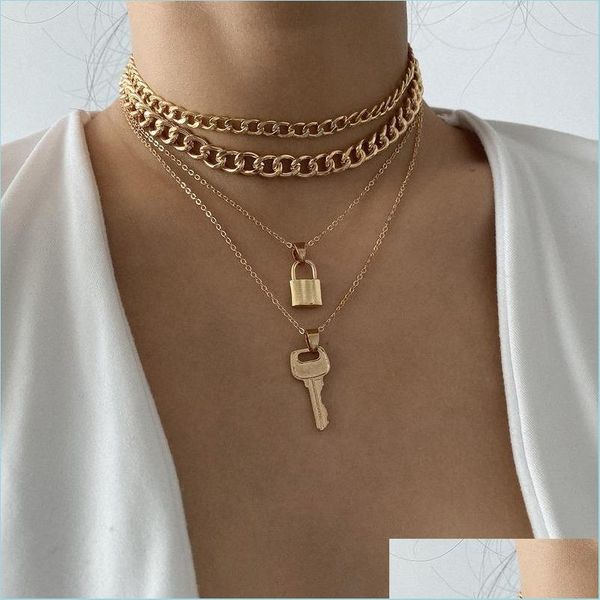 chokers key lock pendant choker necklace neck gold chains necklaces for women fashion jewelry drop delivery pendants dh8i2, Golden;silver
chokers key lock pendant choker necklace neck gold chains necklaces for women fashion jewelry drop delivery pendants dh8i2, Golden;silver