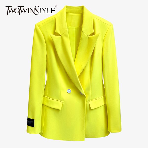 womens suits blazers twotwinstyle minimalist blazer for women notched long sleeve casual large size coat female fashion clothing autumn 2211, White;black
womens suits blazers twotwinstyle minimalist blazer for women notched long sleeve casual large size coat female fashion clothing autumn 2211, White;black