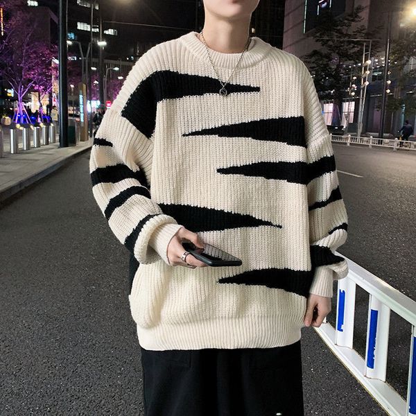 men's sweaters fashion oneck knitted spliced loose sweater men's clothing autumn casual pullovers korean 221117, White;black
men's sweaters fashion oneck knitted spliced loose sweater men's clothing autumn casual pullovers korean 221117, White;black