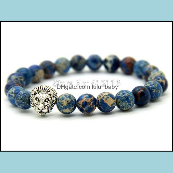 charm bracelets wholesale 8mm blue sea sent stone beads antique sier lion head bracelet design high grade mens jewelry drop delivery dhwqs, Golden;silver
charm bracelets wholesale 8mm blue sea sent stone beads antique sier lion head bracelet design high grade mens jewelry drop delivery dhwqs, Golden;silver