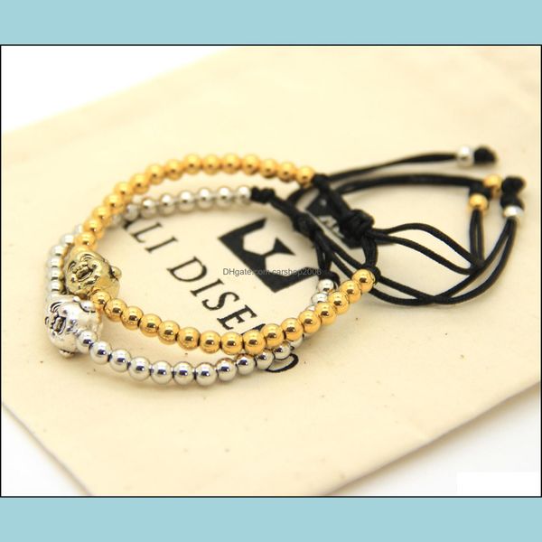 charm bracelets 4mm copper beads weaving gold and sier color laughing buddha head jewelry braiding rame bracelets drop delivery dhyz4, Golden;silver
charm bracelets 4mm copper beads weaving gold and sier color laughing buddha head jewelry braiding rame bracelets drop delivery dhyz4, Golden;silver
