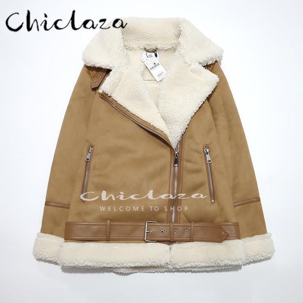 women's leather faux chiclaza women 2023 winter fashion vintage suede thick lamb wool jacket coat female casual warm biker outwear 2211, Black
women's leather faux chiclaza women 2023 winter fashion vintage suede thick lamb wool jacket coat female casual warm biker outwear 2211, Black