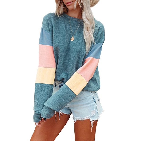 pullover hoodie sweatshirt women autumn winter round neck long sleeve contrast color basic pullovers, Black
pullover hoodie sweatshirt women autumn winter round neck long sleeve contrast color basic pullovers, Black