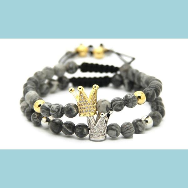 charm bracelets wholesale 10pcs new design jewelry 6mm grey jasper sent stone gold and platinum crown braided cz beads bracelets gif dhapf, Golden;silver
charm bracelets wholesale 10pcs new design jewelry 6mm grey jasper sent stone gold and platinum crown braided cz beads bracelets gif dhapf, Golden;silver