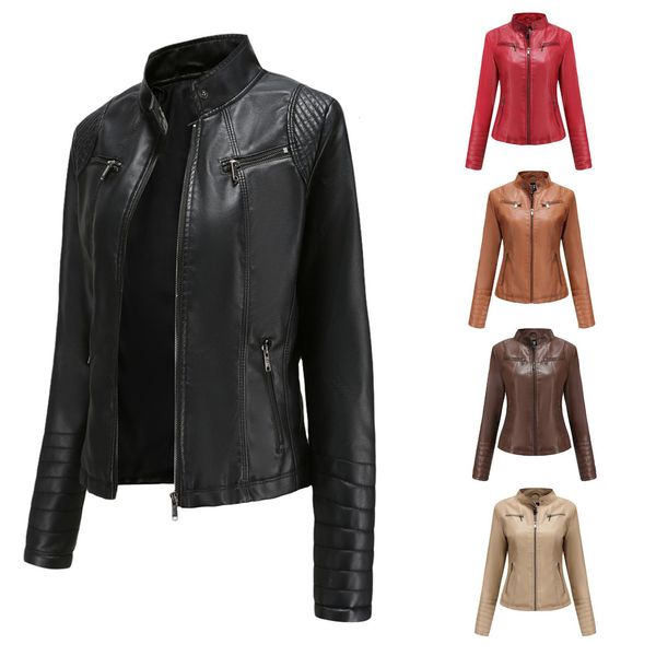 women's jackets women slim leather jacket spring autumn ladies motorcycle leather women turn-down collar zipper slim moto biker jacket, Black;brown
women's jackets women slim leather jacket spring autumn ladies motorcycle leather women turn-down collar zipper slim moto biker jacket, Black;brown