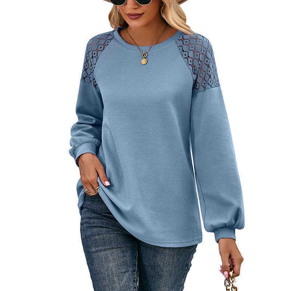 women's t-shirt women print t-shirts waffle paneled lace long patchworked sleeve women's casual t-shirt o-neck long sleeves autum, White
women's t-shirt women print t-shirts waffle paneled lace long patchworked sleeve women's casual t-shirt o-neck long sleeves autum, White