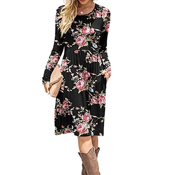 women casual long sleeve dresses empire waist loose dress with pockets retail and wholesale all kinds of clothing, Black;gray
women casual long sleeve dresses empire waist loose dress with pockets retail and wholesale all kinds of clothing, Black;gray