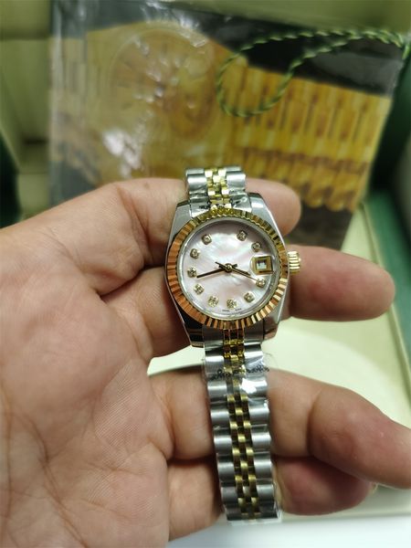 with original box ladies watch women's man 26mm diamond dial 2813 steel 18k yellow gold jubilee bracelet automatic mechanical lady wome, Slivery;brown
with original box ladies watch women's man 26mm diamond dial 2813 steel 18k yellow gold jubilee bracelet automatic mechanical lady wome, Slivery;brown