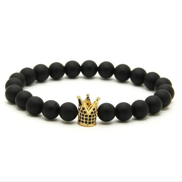 charm bracelets wholesale 10pcs/lot high grade jewelry micro inlay black cz beads crown mens bracelets with 8mm matte agate stone dr dhuys, Golden;silver
charm bracelets wholesale 10pcs/lot high grade jewelry micro inlay black cz beads crown mens bracelets with 8mm matte agate stone dr dhuys, Golden;silver