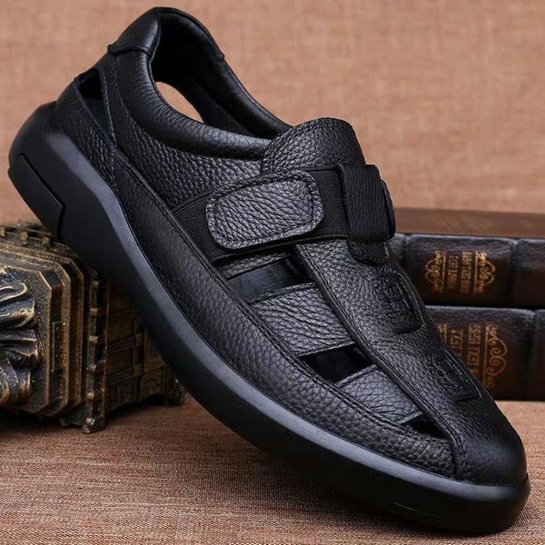 slippers summer sandals men's fashion allmatch soft bottom soft leather nonslip breathable baotou roman sandals 221117, Black
slippers summer sandals men's fashion allmatch soft bottom soft leather nonslip breathable baotou roman sandals 221117, Black