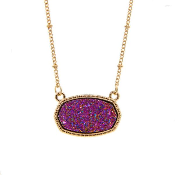 trend pendant necklaces resin oval druzy necklace gold color chain drusy hexagon style luxury designer brand fashion jewelry for women, Silver
trend pendant necklaces resin oval druzy necklace gold color chain drusy hexagon style luxury designer brand fashion jewelry for women, Silver