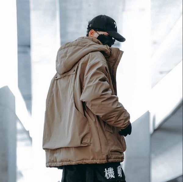 men's parkas winter men hip hop streetwear loose polyester coat high collar big pocket warm coat, Black
men's parkas winter men hip hop streetwear loose polyester coat high collar big pocket warm coat, Black