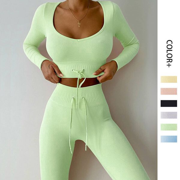 2022 Women's Yoga Set Long Sleeve Quick Dry Perspiration Breathable Seamless Sexy Workout Clothes Outdoor Sportswear, Yellow
2022 Women's Yoga Set Long Sleeve Quick Dry Perspiration Breathable Seamless Sexy Workout Clothes Outdoor Sportswear, Yellow