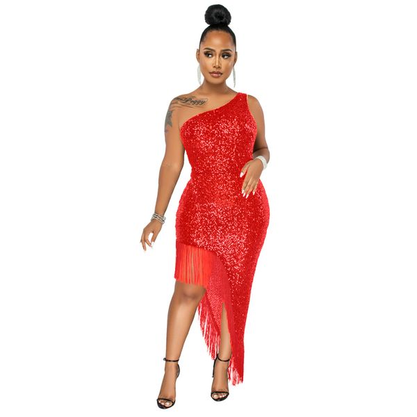 women party dresses sleeveless sparkly sequin nightclub dress one shoulder tassel cocktail bodycon dresses asymmetrical, White;black
women party dresses sleeveless sparkly sequin nightclub dress one shoulder tassel cocktail bodycon dresses asymmetrical, White;black