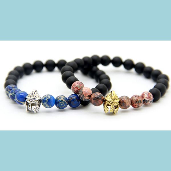charm bracelets new design wholesale 8mm natural matte agate roman warrior helmet bracelet fashion spartan jewelry for mens christma dhszg, Golden;silver
charm bracelets new design wholesale 8mm natural matte agate roman warrior helmet bracelet fashion spartan jewelry for mens christma dhszg, Golden;silver