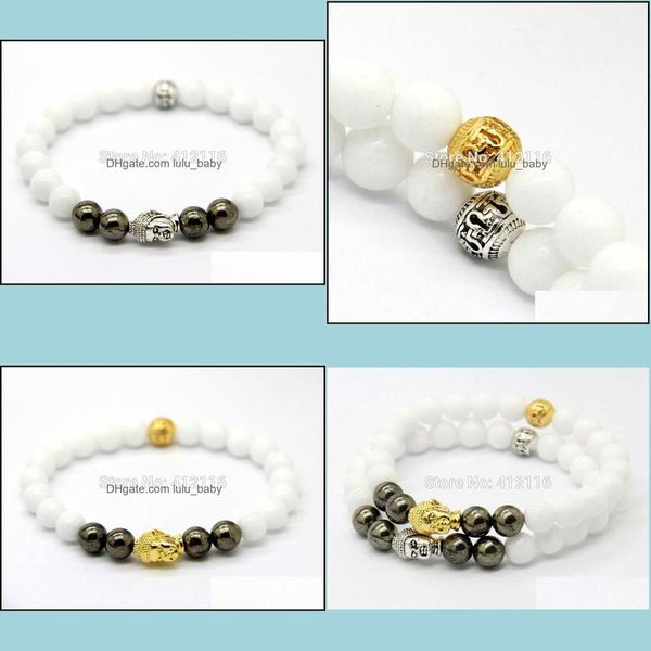 charm bracelets jewelry wholesale white stone beads with copper ore sier and gold buddha yoga bracelets mens gift drop delivery dhrlg, Golden;silver
charm bracelets jewelry wholesale white stone beads with copper ore sier and gold buddha yoga bracelets mens gift drop delivery dhrlg, Golden;silver