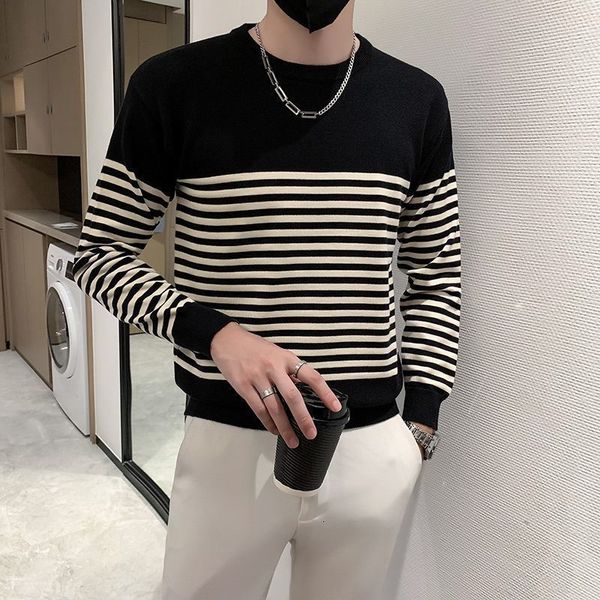 men's sweaters fashion oneck knitted spliced allmatch striped sweater men's clothing autumn casual pullovers long sleeve korean 2, White;black
men's sweaters fashion oneck knitted spliced allmatch striped sweater men's clothing autumn casual pullovers long sleeve korean 2, White;black