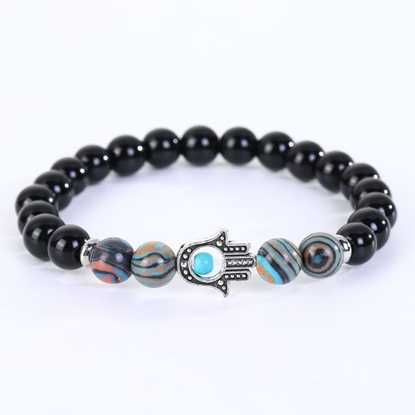 map stone beaded bracelet strand buddha's hand blue eye charm bracelets women fashion jewelry, Black
map stone beaded bracelet strand buddha's hand blue eye charm bracelets women fashion jewelry, Black