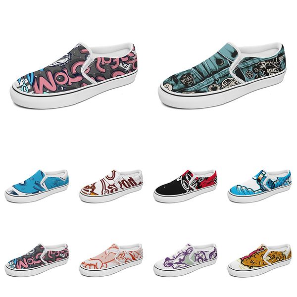 men women custom slip on canvas shoes anime cartoon animal design diy word black white blue red outdoor mens trainer 073 
men women custom slip on canvas shoes anime cartoon animal design diy word black white blue red outdoor mens trainer 073