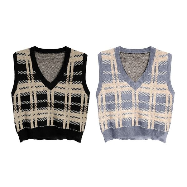 women's vests plaid style waistcoat oversized sleeveless sweater vest winter knitwear 221117, Black;white
women's vests plaid style waistcoat oversized sleeveless sweater vest winter knitwear 221117, Black;white