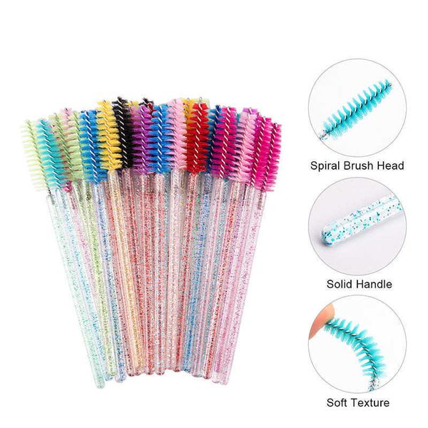 50pcs/pack disposable crystal transparent makeup brush portable false eyelash aids diamond handle mascara stick solid eyelashes comb beauty
50pcs/pack disposable crystal transparent makeup brush portable false eyelash aids diamond handle mascara stick solid eyelashes comb beauty