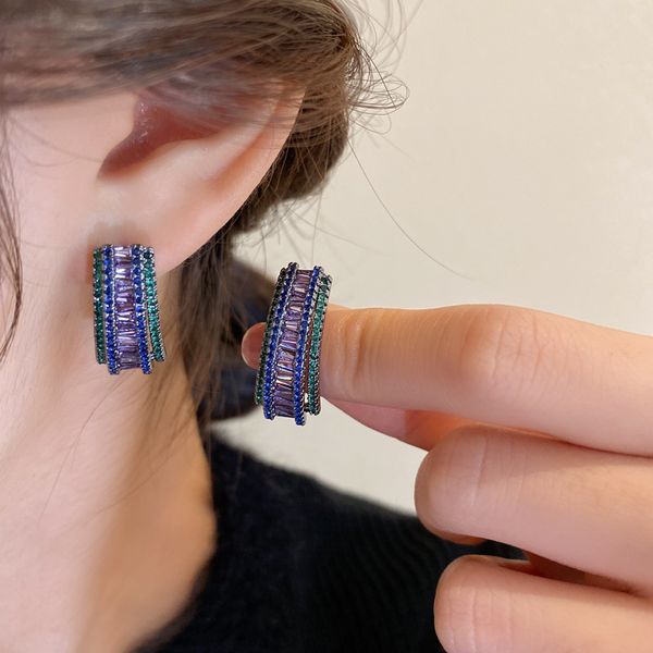 s3329 fashion jewelry dangle earrings for women zircon light luxury ear buckle earrings, Silver
s3329 fashion jewelry dangle earrings for women zircon light luxury ear buckle earrings, Silver