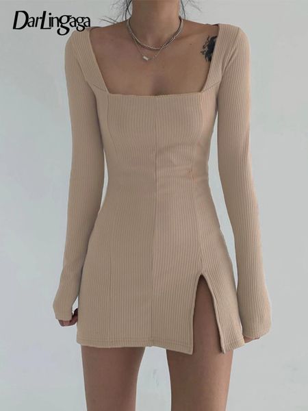 casual dresses darlingaga elegant square neck ribbed black female knitted side split bodycon long sleeve fashion mini basic 221117, Black;gray
casual dresses darlingaga elegant square neck ribbed black female knitted side split bodycon long sleeve fashion mini basic 221117, Black;gray