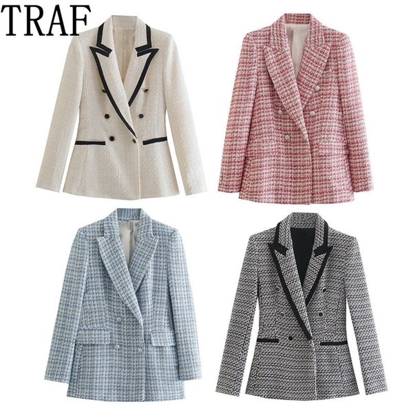 women's suits blazers traf tweed women office casual woman vintage long sleeve jacket female fashion double breasted fitted coat 221117, White;black
women's suits blazers traf tweed women office casual woman vintage long sleeve jacket female fashion double breasted fitted coat 221117, White;black
