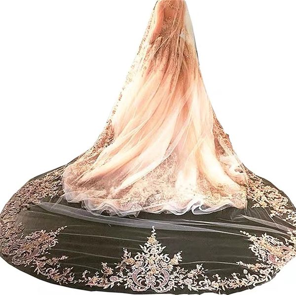 bridal veil long lace edge one layer elegant appliques luxurious cathedral length wedding veil with comb white ivory, Black
bridal veil long lace edge one layer elegant appliques luxurious cathedral length wedding veil with comb white ivory, Black