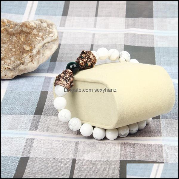 beaded men jewelry double leopard lion tiger head bracelet with 8mm natural stone beads beaded bracelets bangle for gift drop deliver dhe3n, Black
beaded men jewelry double leopard lion tiger head bracelet with 8mm natural stone beads beaded bracelets bangle for gift drop deliver dhe3n, Black