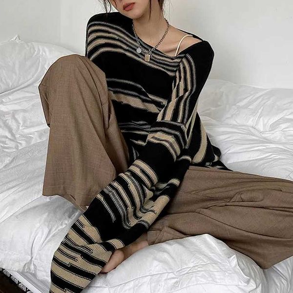 women's t-shirt women knitted black 2021 fashion long sleeeve o-neck striped pullovers autumn winter vintage loose t-shirts fairy grun, White
women's t-shirt women knitted black 2021 fashion long sleeeve o-neck striped pullovers autumn winter vintage loose t-shirts fairy grun, White