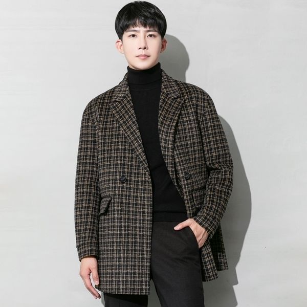 men's wool blends men turn down collar wool knit sweater trench coat male korea style fit woolen plaid casual long windbreaker jacket b, Black
men's wool blends men turn down collar wool knit sweater trench coat male korea style fit woolen plaid casual long windbreaker jacket b, Black