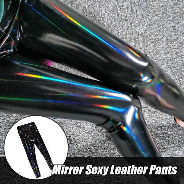 women's leggings women colorful laser mirror pu leather pants high waist leggings women push up hips pencil pants t221020, Black
women's leggings women colorful laser mirror pu leather pants high waist leggings women push up hips pencil pants t221020, Black