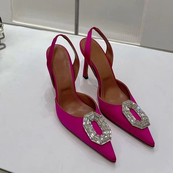 designer luxury formal high heel shoes rhinestone buckle pointed sandals silk slim heel side air back strap womenshoes 9.5cm, Black
designer luxury formal high heel shoes rhinestone buckle pointed sandals silk slim heel side air back strap womenshoes 9.5cm, Black