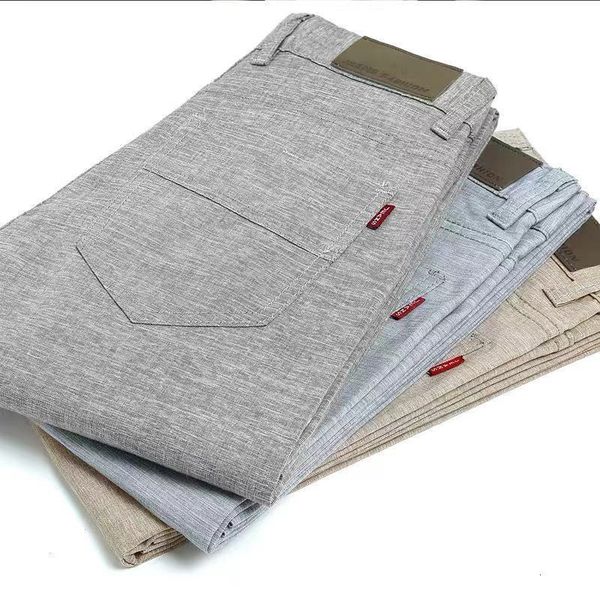 men's pants summer fashion korea slim fit straight linen cotton thin business trousers male casual clothing 221117, Black
men's pants summer fashion korea slim fit straight linen cotton thin business trousers male casual clothing 221117, Black