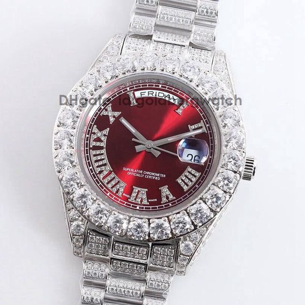 fashionable luxury silver mens watch day-date 228238 228235 118238 ice out diamond watch roman digital red dial automatic movement 904l stai, Slivery;brown
fashionable luxury silver mens watch day-date 228238 228235 118238 ice out diamond watch roman digital red dial automatic movement 904l stai, Slivery;brown