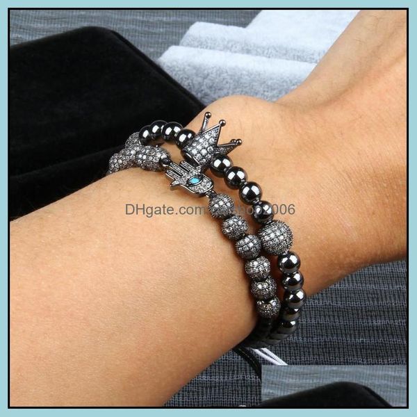 charm bracelets bracelet men and women hamsa braiding wholesale 6mm cz ball beads stainless steel jewelry drop delivery dhdfn, Golden;silver
charm bracelets bracelet men and women hamsa braiding wholesale 6mm cz ball beads stainless steel jewelry drop delivery dhdfn, Golden;silver