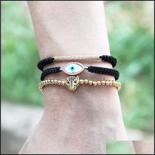 charm bracelets design micro inlay zircon turkish shell eye cz charm mens rame braided bracelet party gift drop delivery jewelry brac dh130, Golden;silver
charm bracelets design micro inlay zircon turkish shell eye cz charm mens rame braided bracelet party gift drop delivery jewelry brac dh130, Golden;silver
