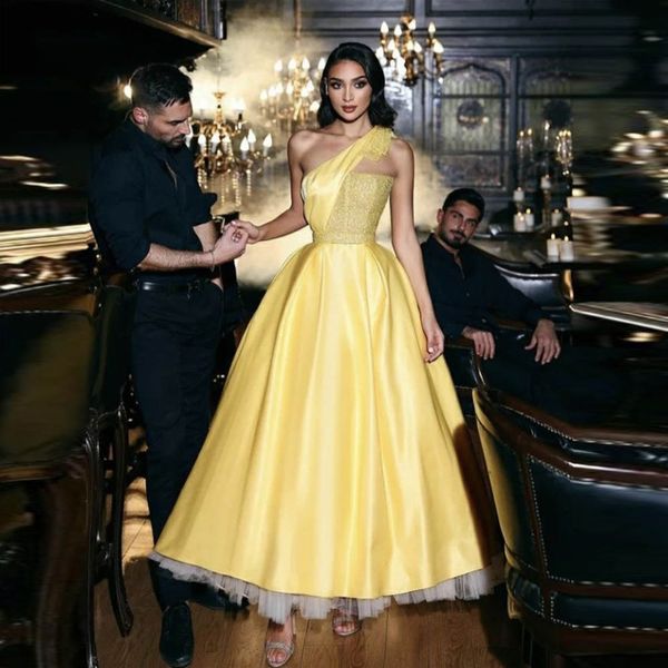 elegant yellow one shoulder prom dresses with white tulle skirt a-line simple satin formal occasion evening gowns ankle length engagement br, Black
elegant yellow one shoulder prom dresses with white tulle skirt a-line simple satin formal occasion evening gowns ankle length engagement br, Black