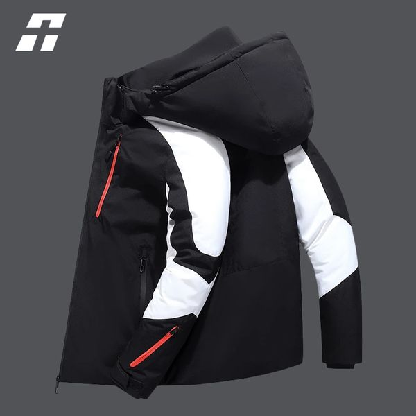 men's down parkas patchwork winter puffer jacket thicken warm jackets outdoor men windproof white duck coat outfits 221117, Black
men's down parkas patchwork winter puffer jacket thicken warm jackets outdoor men windproof white duck coat outfits 221117, Black