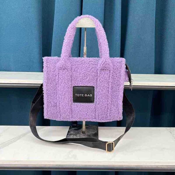 shopping bags mar totes handbags tote bags women's winter tote bags plush simple plush handbag shoulder crossbody bag ins lamb handbags