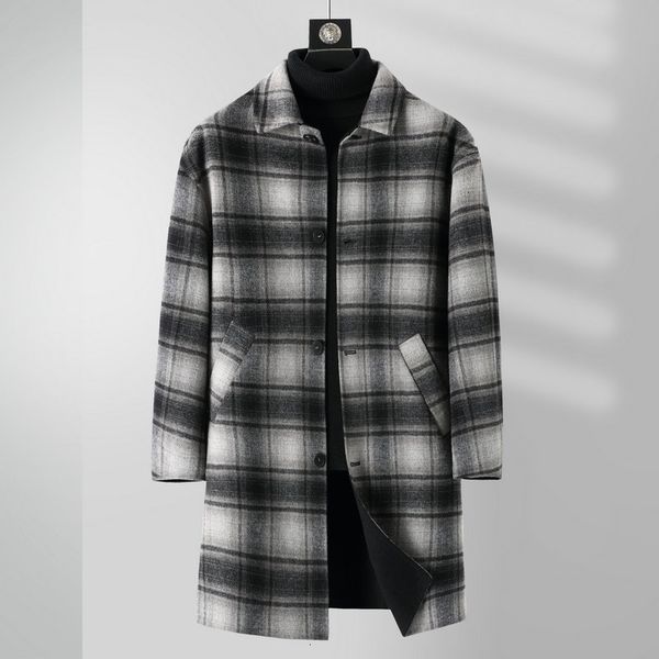 men's wool blends doublesided tweed coat in the long paragraph highend luxury business casual thickened jacket men 168 221116, Black
men's wool blends doublesided tweed coat in the long paragraph highend luxury business casual thickened jacket men 168 221116, Black