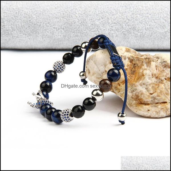 charm bracelets blue cz crown men bracelets wholesale 8mm natural tiger eye stone beads rame jewelry with stainless steel drop delive dhowb, Golden;silver
charm bracelets blue cz crown men bracelets wholesale 8mm natural tiger eye stone beads rame jewelry with stainless steel drop delive dhowb, Golden;silver
