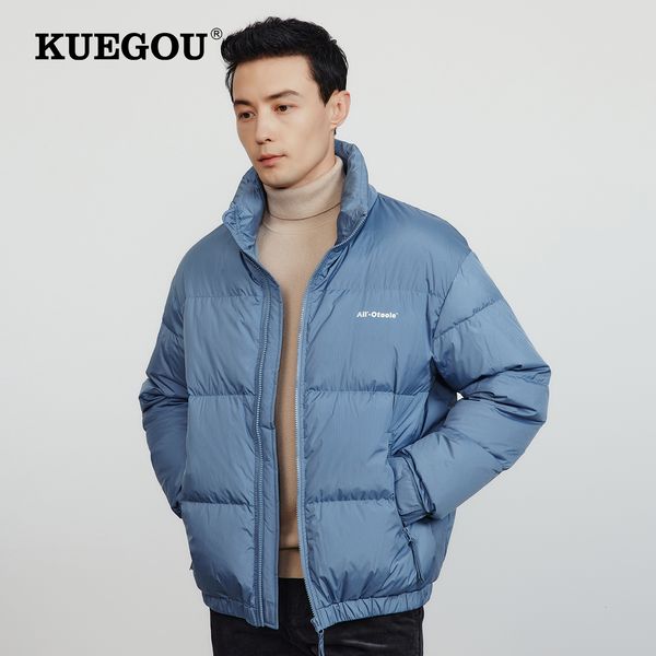 men's down parkas kuegou autumn winter jackets warm 90% white duck coats basic turtleneck puffer plus size xbw-3161 221117, Black 
men's down parkas kuegou autumn winter jackets warm 90% white duck coats basic turtleneck puffer plus size xbw-3161 221117, Black