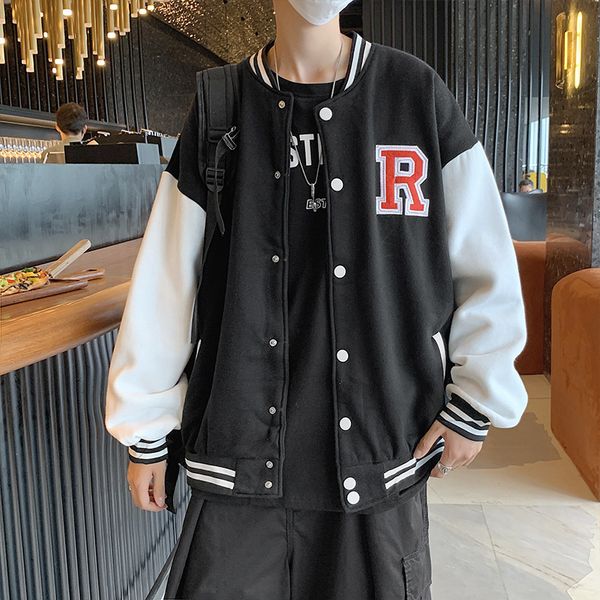 men's jackets fashion black men's jackets baseball jersey casual cardigan couple's coat male clothes spring and autumn loose, Black;brown
men's jackets fashion black men's jackets baseball jersey casual cardigan couple's coat male clothes spring and autumn loose, Black;brown