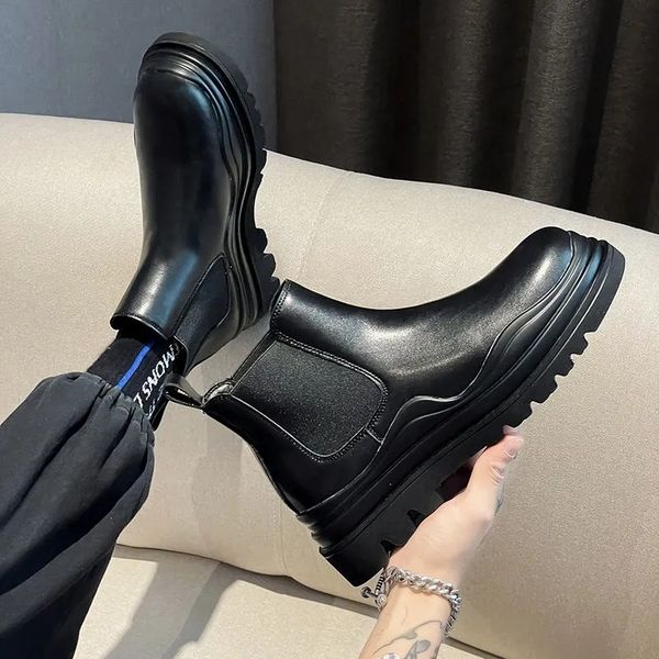 boots winter fashion warm martin men's trend leather plus velvet thick-soled shoes snow chelsea short men 221117, Black
boots winter fashion warm martin men's trend leather plus velvet thick-soled shoes snow chelsea short men 221117, Black
