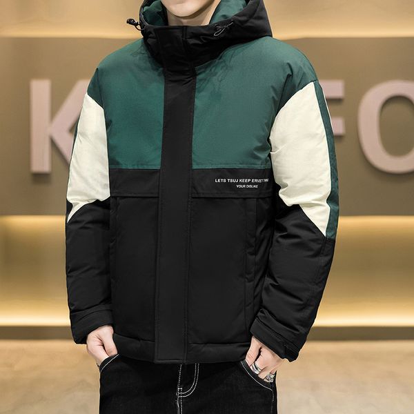 work clothes down jacket men's winter fashion brand coat versatile coat thickened hooded, Black
work clothes down jacket men's winter fashion brand coat versatile coat thickened hooded, Black