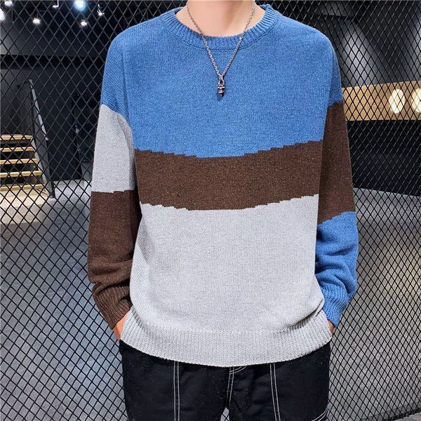 men's sweaters fashion oneck knitted spliced korean color sweater men's clothing autumn casual pullovers allmatch warm 221117, White;black
men's sweaters fashion oneck knitted spliced korean color sweater men's clothing autumn casual pullovers allmatch warm 221117, White;black